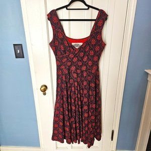 Effie's Heart Vintage Dress Floral Full Skirt Purple Mauve Spring Summer -SizeXL